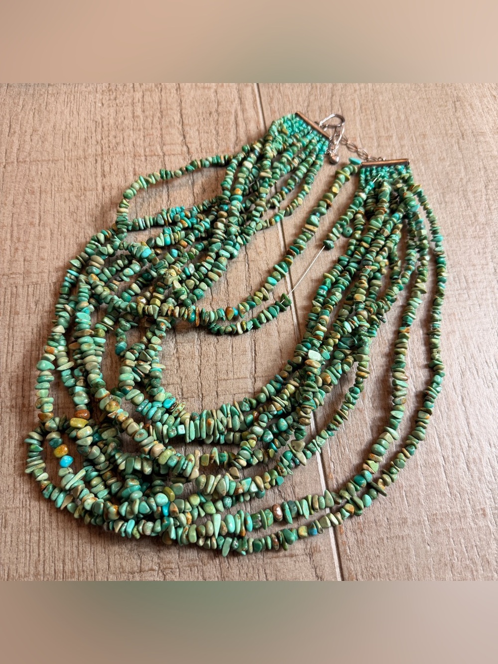 Needs REPAIR Jay King DTR mine finds sterling silver strand turquoise necklace - Picture 7 of 12